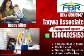 Maids / House Maids / cook / Nanny , chef / Baby Sitter maid availabl