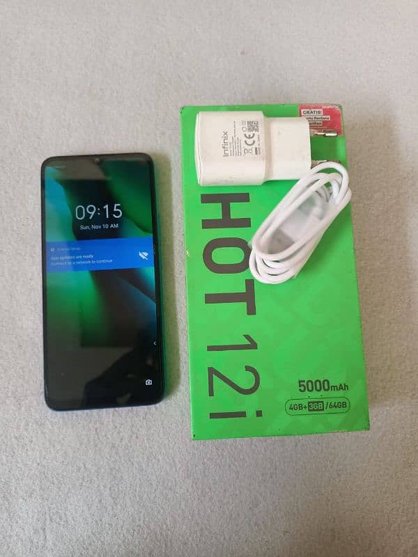 Infinix hot 12i mobile complete box 4+3/64gb memory 3