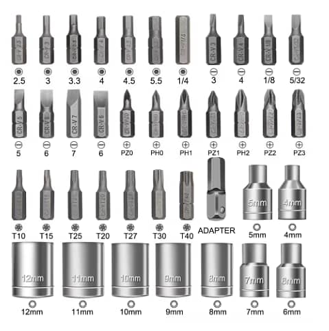 WISEUP 41 in 1 Multi Heads Ratcheting Small Screwdriver and Socket Se 2