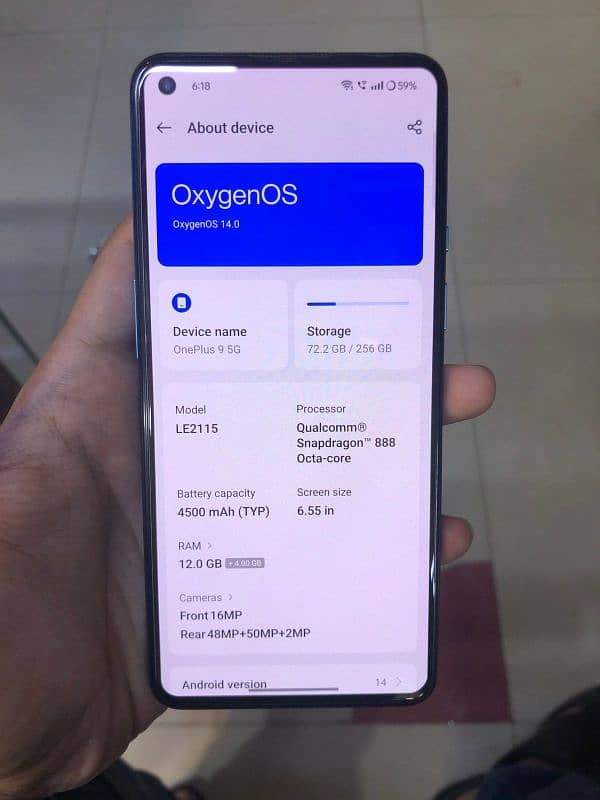 ONEPLUS 9 PTA APPROVE 12/256 4