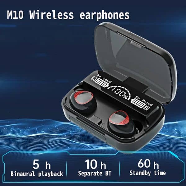 Original M10 airbuds wireless airpod Bluetooth, power bank 3