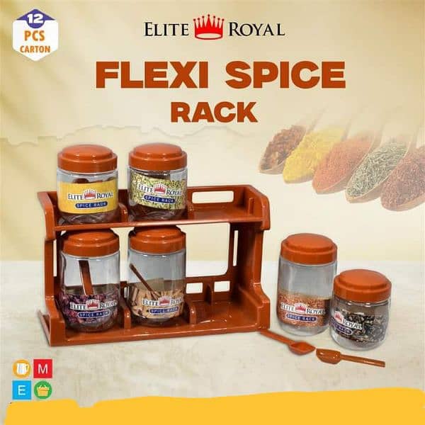 New Flexi 6 pieces Spice Rack_Pure High Quality plastic_BPA free 1