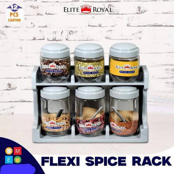 New Flexi 6 pieces Spice Rack_Pure High Quality plastic_BPA free 2