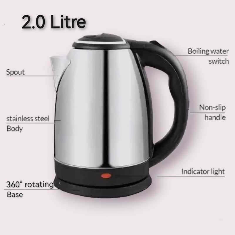 Electric Kettle - stainless steel body - 2liter 9