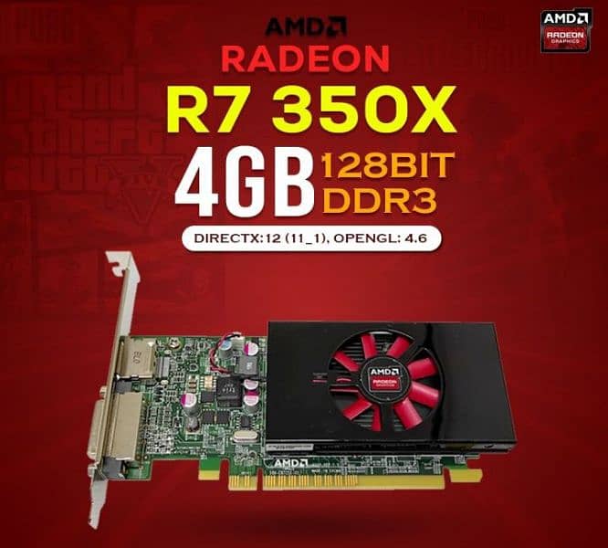 AMD r7 350x graphic card 4gb 0