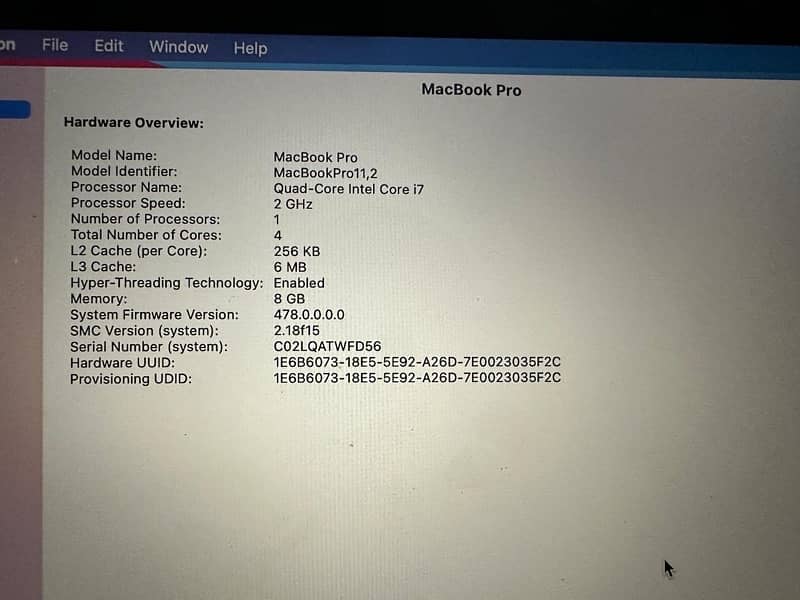 Macbook Pro 15” Retina (Late 2013) Core i7 4