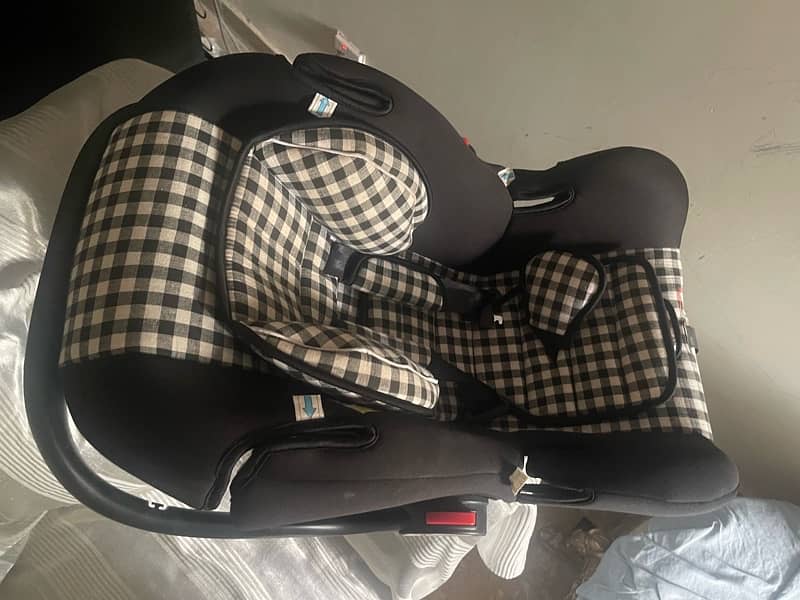 Baby wooden cot and Car seat and Pram for sale 7