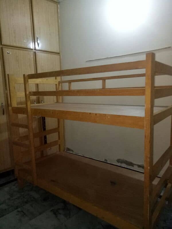 wooden bunker bed like new available for sale in very reasonable price 4