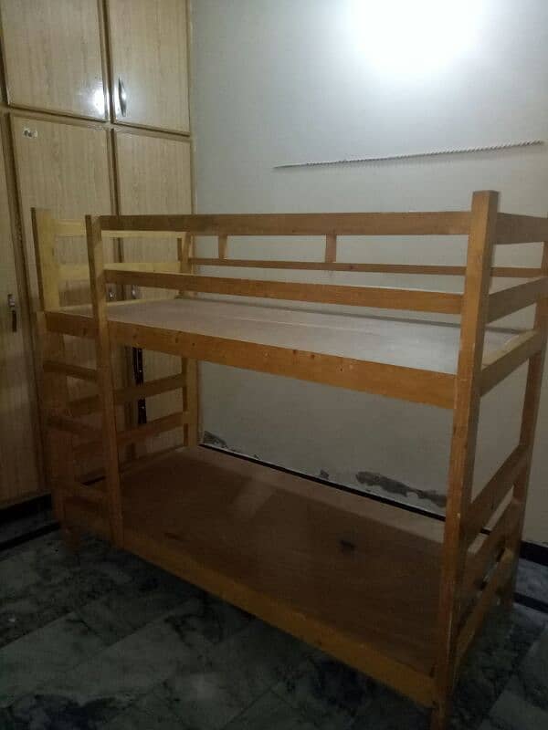 wooden bunker bed like new available for sale in very reasonable price 5