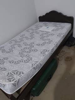 Single Bed with Medicated (Spine Guard) Mattress almost new for sale