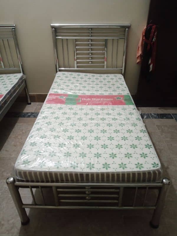 2 Single Beds with mattress For sale (only Karachi) 0