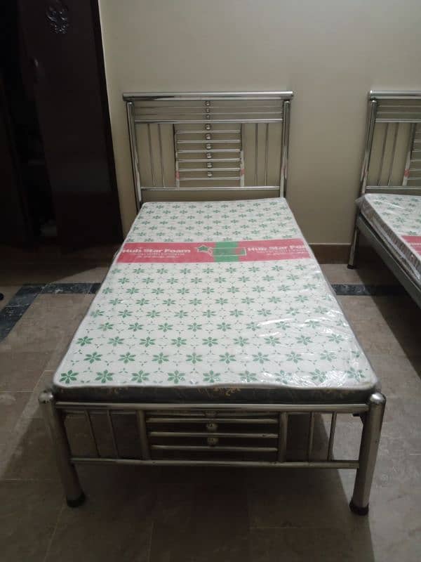 2 Single Beds with mattress For sale (only Karachi) 1