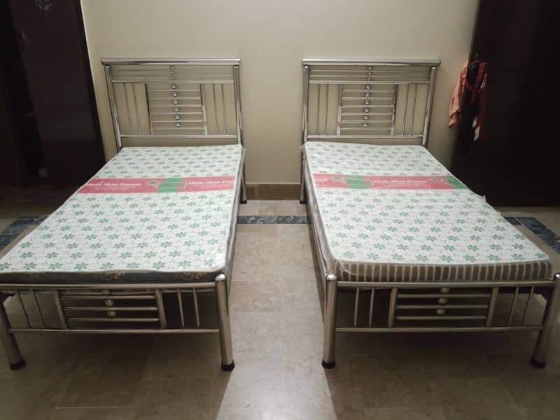 2 Single Beds with mattress For sale (only Karachi) 2