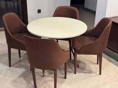 Round Table with 4 Chairs Set