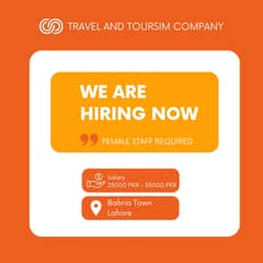 Travel agency sales Staff required in Bahria town