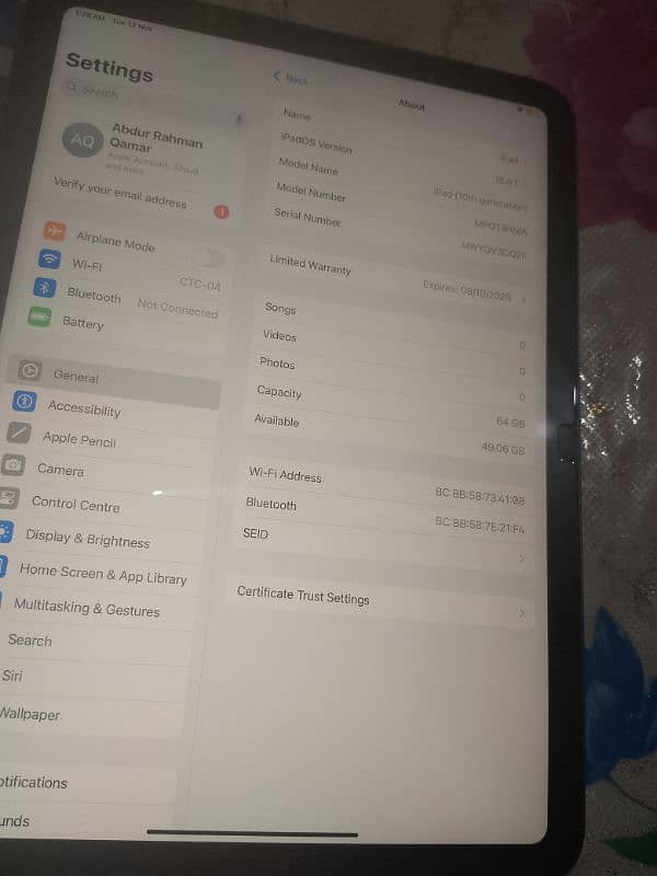 Ipad 10th generation 64Gb wifi. 7