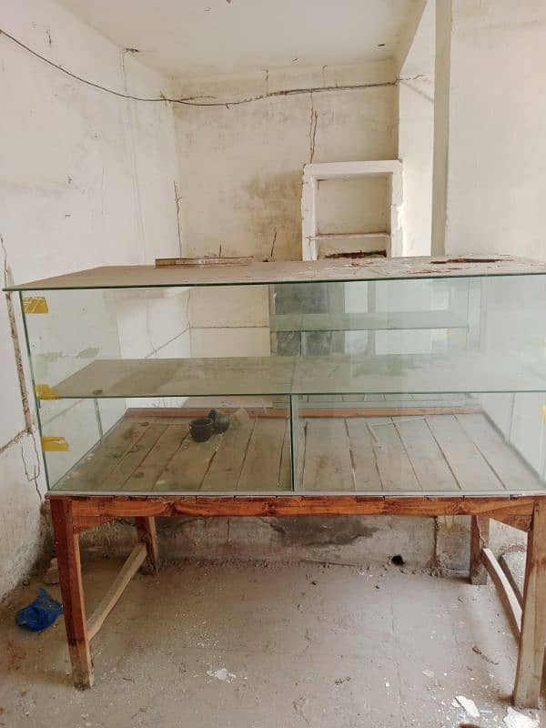 tea stall glass cabinets or wooden table and benches 1