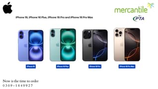 PTA Approved iPhone 16, iPhone 16 Pro, iPhone 16 Pro Max 256GB 512GB