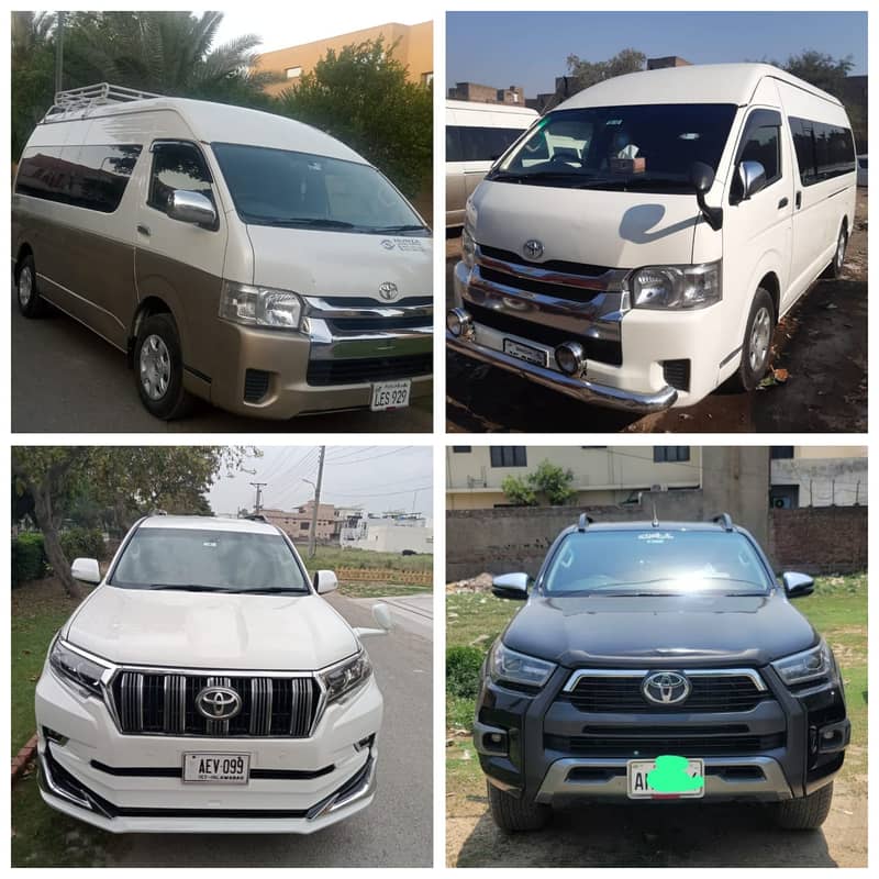 Wide Range of Cars for Rent | Prado,Sportage,Civic,Hiroof,Audi,V8 3