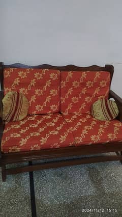 wooden sofa set 4 seater