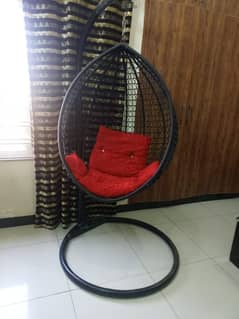 Hanging swing chair Jhoola with Stand and Complete Cushion set