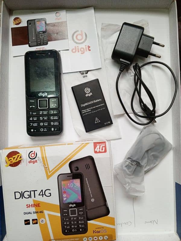 jazz digit 4G shine (DUAL SIM 4G) with all accessories 4