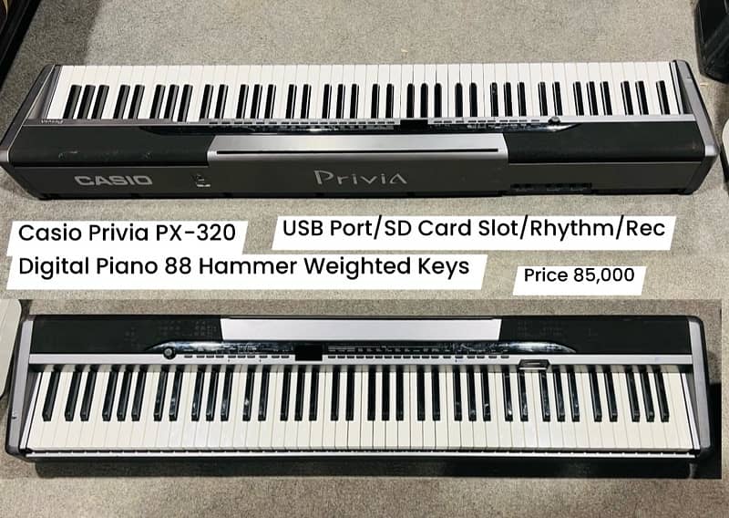 Casio Privia Px-320 Digital Piano 88 Hammer Weighted keys keyboard 0