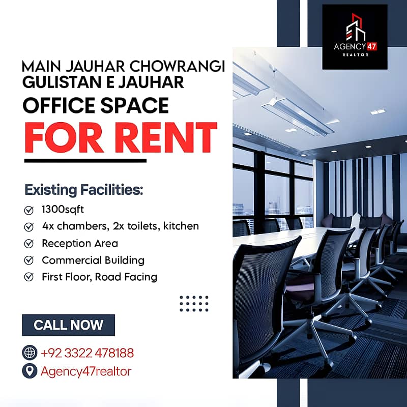 Commercial Office Space For Rent Main Jauhar Chowrangi 0