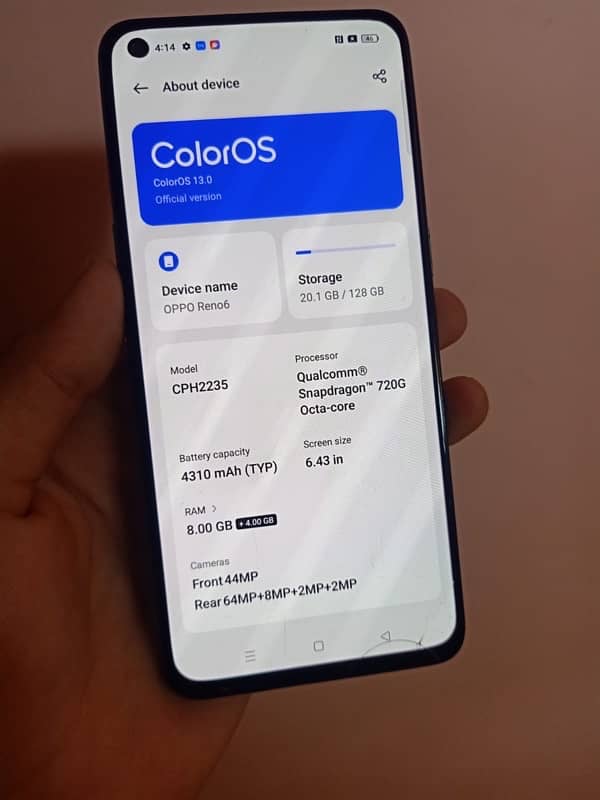 oppo Reno 6 8/128  with box 5