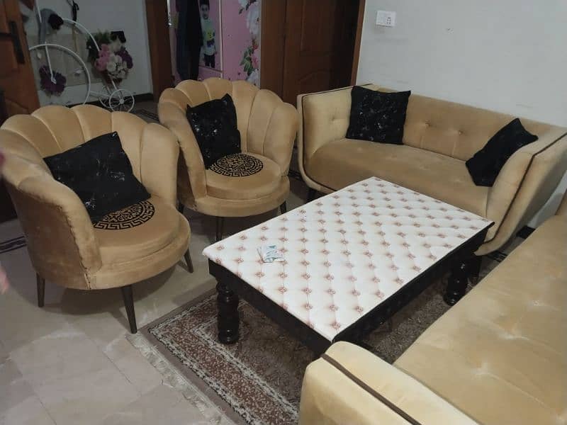 Sofa with Two Coffee chairs and Table 3