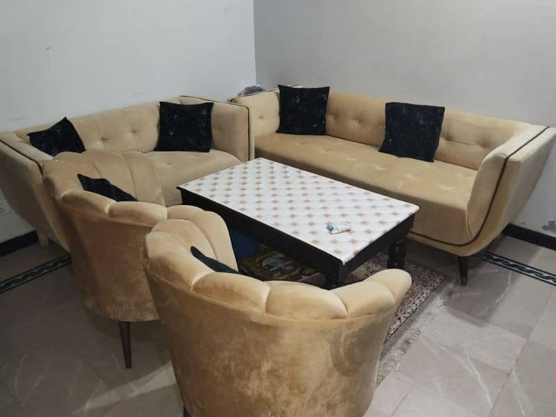 Sofa with Two Coffee chairs and Table 7