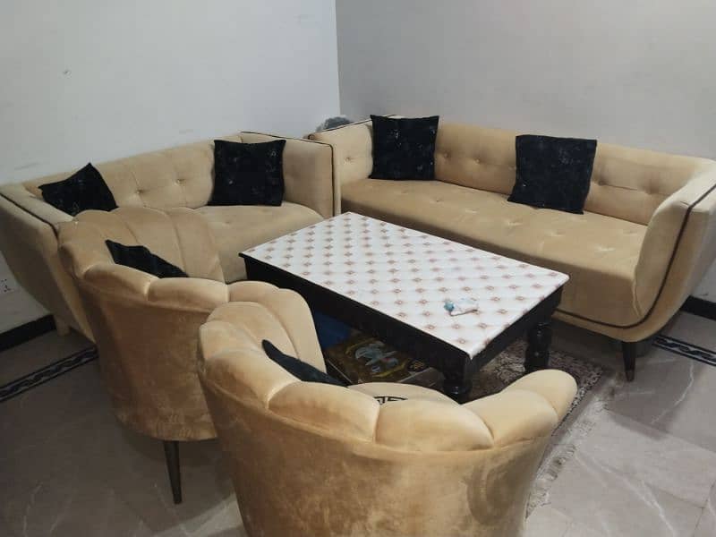 Sofa with Two Coffee chairs and Table 8