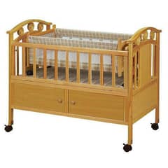 wooden baby cot with swing