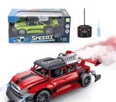 rc smoke and drifting rechargeable car with 2 led lights