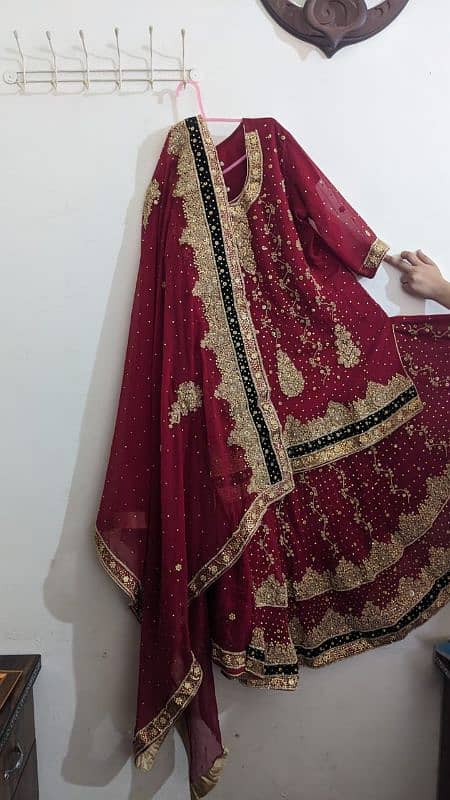 Blood Red colour wedding Lehnga for Sell 2