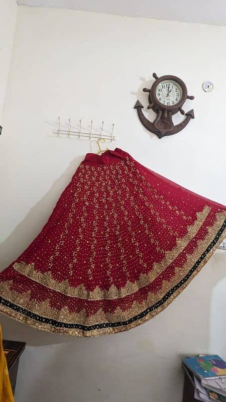 Blood Red colour wedding Lehnga for Sell 5