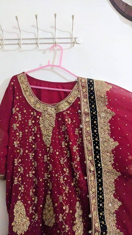 Blood Red colour wedding Lehnga for Sell 11