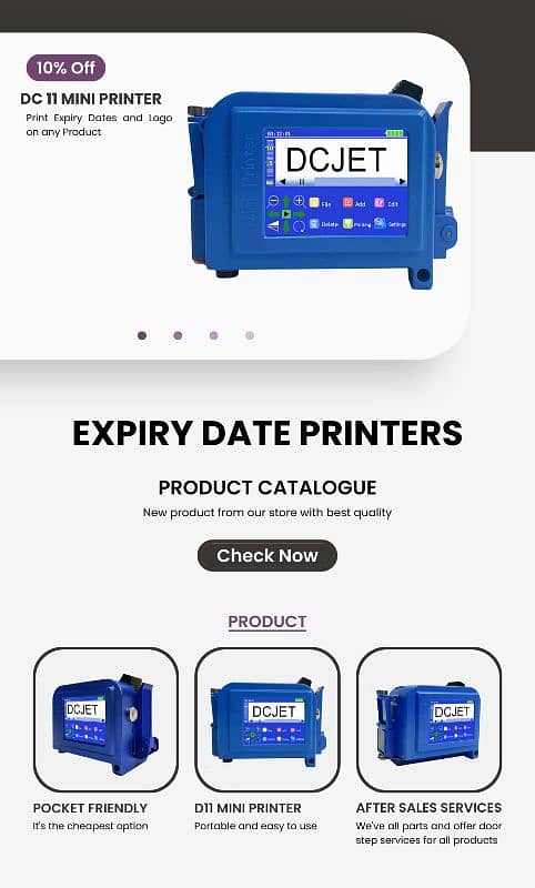 DC jet mini universal expiry printer 0