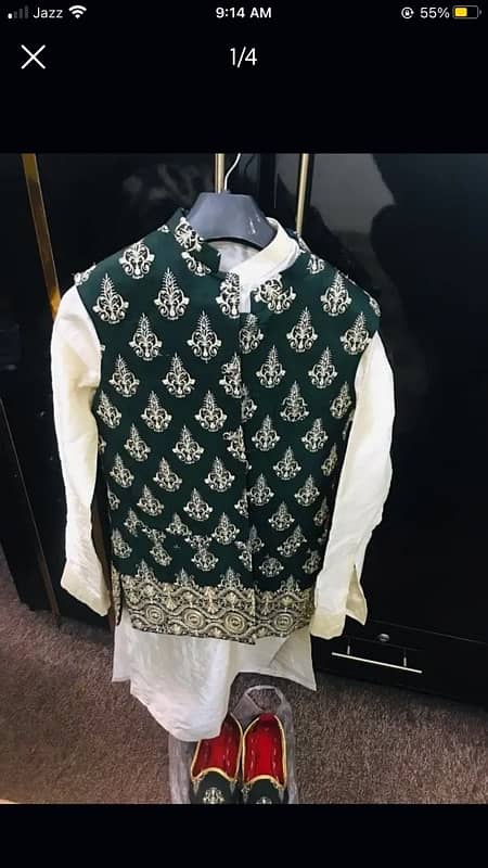 Mehndi dress with waist coat and khussa 0