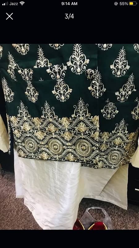 Mehndi dress with waist coat and khussa 2