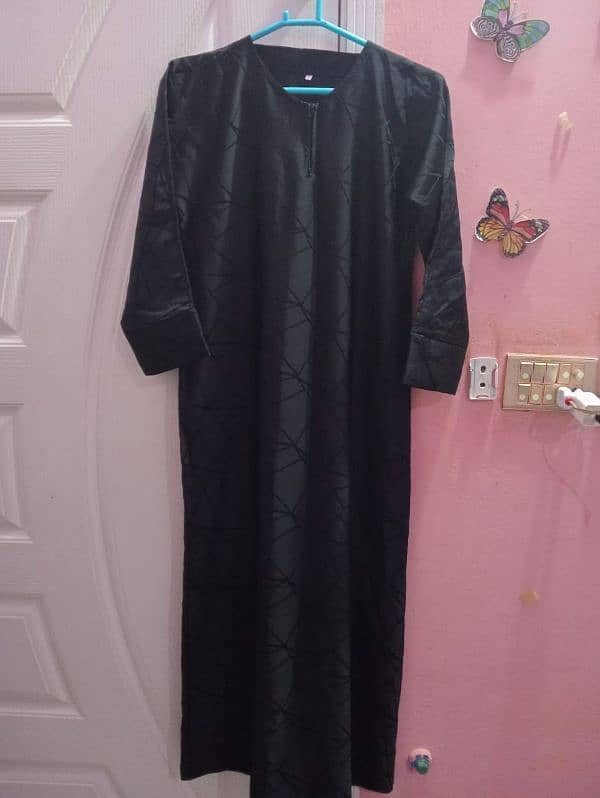 Shining beautiful saudia black abaya 1