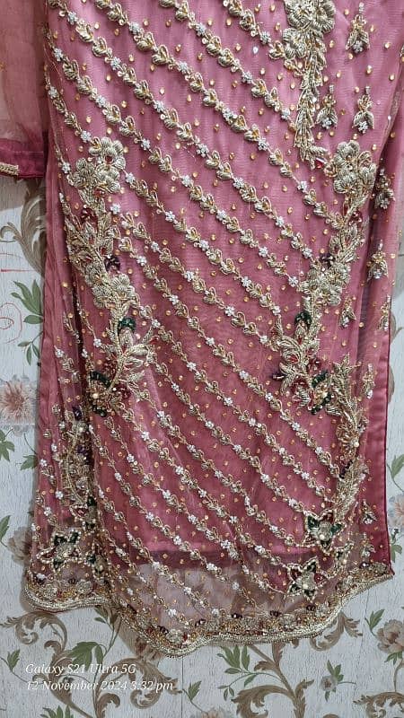 Bridal Maxi and suits stitched waleema mehndi wear full embroidery 4