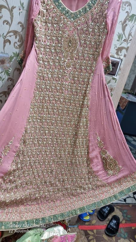 Bridal Maxi and suits stitched waleema mehndi wear full embroidery 5