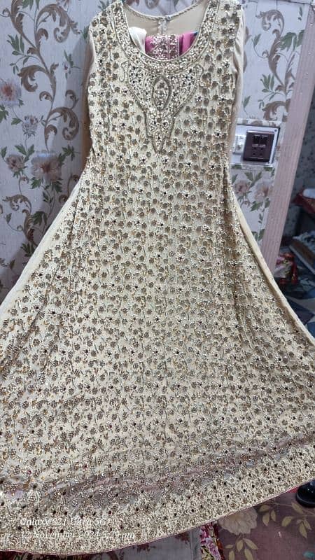 Bridal Maxi and suits stitched waleema mehndi wear full embroidery 7