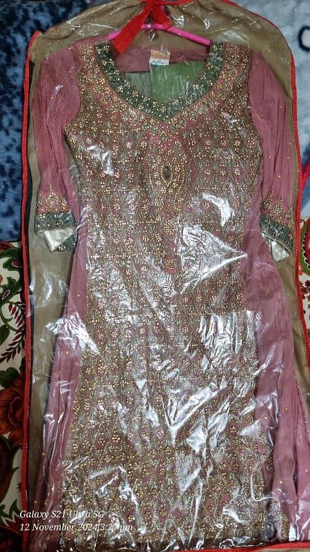 Bridal Maxi and suits stitched waleema mehndi wear full embroidery 10