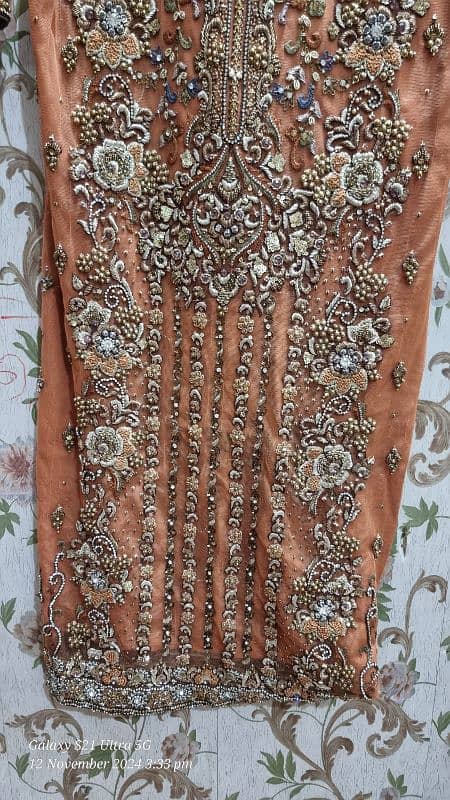 Bridal Maxi and suits stitched waleema mehndi wear full embroidery 15