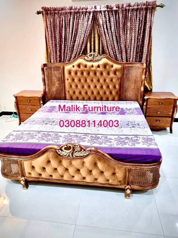 Bed set wooden king size luxury design it’s very very reasonable price 1