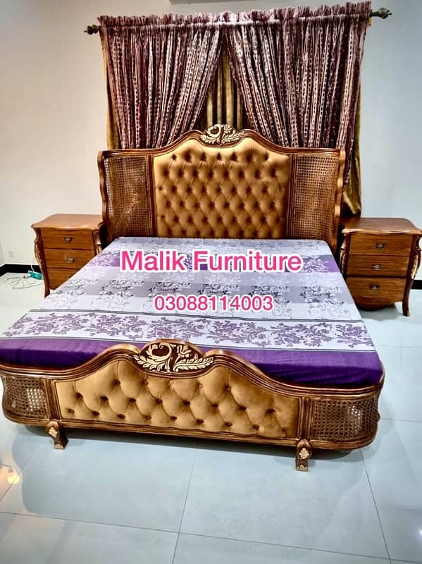 Bed set wooden king size luxury design it’s very very reasonable price 2