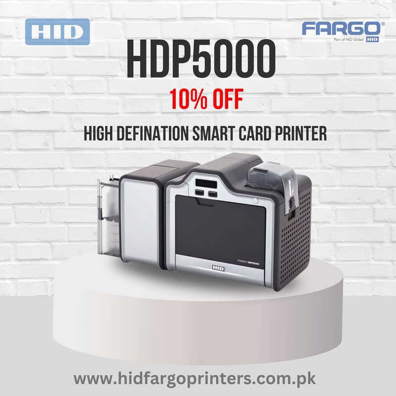 HID FARGO HDP5000 PVC CARD PRINTER With water Mark security 0