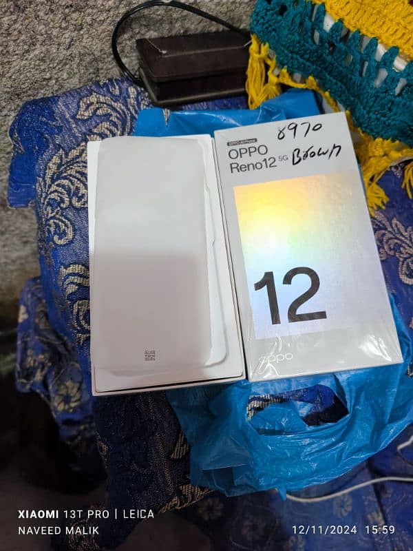 OPPO Reno 12 12/512 5G just box open Brown silver use 2